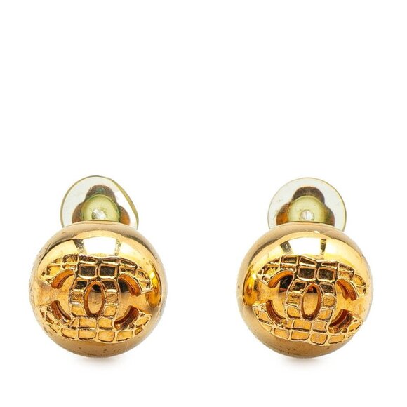 CHANEL Green Coco Mark Earrings - Picture 1 of 3